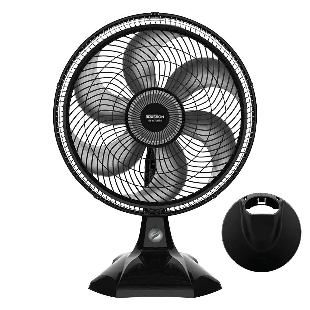 Ventilador BRASKON Negro 2 En 1 Mesa Y Pared