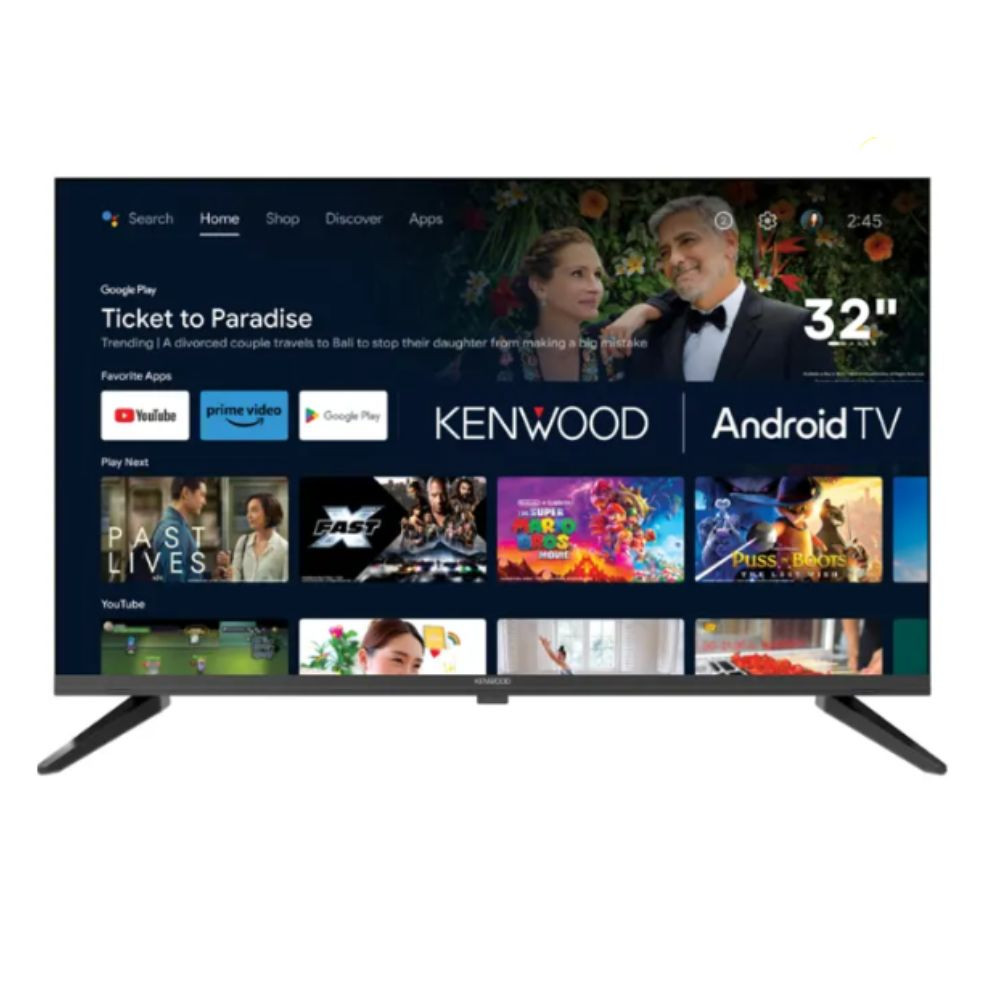 Televisor KENWOOD 32" HD Android TV  Chromecast Integrado Marco Infinito